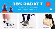 30% Rabatt auf alle Schuhe und Taschen f&uuml;r Damen und Herren bei Mirapodo