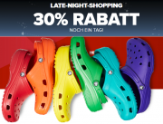 30% Rabatt auf ausgesuchte Clogs + 10% Extra-Rabatt On Top im Crocs Shop
