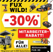 30% Rabatt auf das komplette Sortiment bei Fuxtec