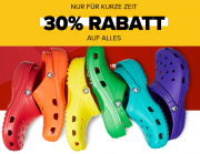 30% Rabatt auf fast ALLES inkl. bereits reduzierte Sale-Artikel bei Crocs