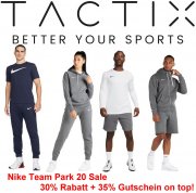 30% Rabatt im Nike Team Park 20 Sale + 35% Extra-Rabatt On Top bei Tactix