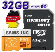  32 GB Samsung evo micro SD Speicherkarte (95m/s) SDHC f&uuml;r 4,99&euro; inkl. Versand
