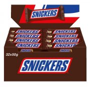  32 Snickers Schokoriegel mit Erdn&uuml;sse und Karamell (32 x 50 g) in einer Box 