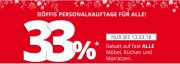 33% Rabatt auf (fast) ALLE M&ouml;bel, K&uuml;chen & Matratzen + kostenloser Versand!