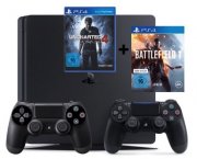 PS4 slim 1TB + Uncharted4 + Battlefield1 + 2 Controller nur 369,99&euro; statt 438&euro;