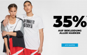 35% Rabatt auf alle Marken-Bekleidung von Nike, Puma, Adidas usw. bei MySportswear