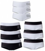 3er Pack Bench. Damen Panty & Hipster in Schwarz & Wei&szlig; f&uuml;r 16,98&euro; statt 18,99&euro;