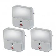  3er Pack Brennenstuhl LED Nacht-/Orientierungslicht eckig mit D&auml;mmungssensor