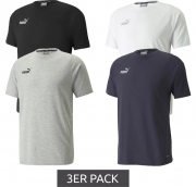 3er Pack PUMA team FINAL Casuals Herren Kurzarm-Shirts
