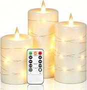 3er Set LED Elfenbein-Kerzen mit Lichterkette f&uuml;r 19,18&euro;