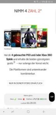 4 gebrauchte PS3 und/oder Xbox 360 Spiele und erhalte die beiden g&uuml;nstigsten gratis