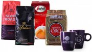 4 kg Premiummarken Kaffeebohnen und 2 Kaffeetassen