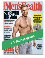 4 Monate Mens Health im Abo f&uuml;r 17,70&euro; + 16,20&euro; Barscheck als Pr&auml;mie