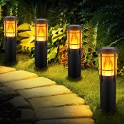 4 St&uuml;ck Ainostone RGBW LED Solarfackeln mit Flammeneffekt