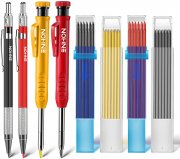 4 St&uuml;ck Enhon Tischler Bleistifte Set mit 40 Bleistiftsminen