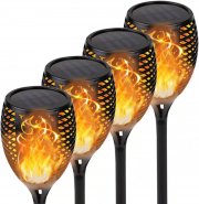 4 St&uuml;ck &lrm;IkeeRuic LED Solarlampen mit Flammeneffekt