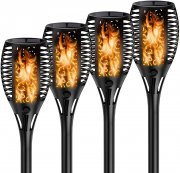 4 St&uuml;ck Juwugu LED Solarleuchten mit Flammeneffekt