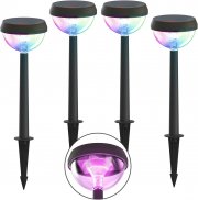 4 St&uuml;ck Linkind RGB LED Solar Gartenleuchten mit 8 Lichtmodi