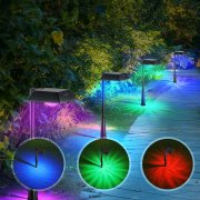 4 St&uuml;ck Linkind Solar RGB LED Wegeleuchten mit 8 Lichtmodi