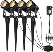 4 St&uuml;ck Sanfant LED Gartenstrahler mit Erdspie&szlig;