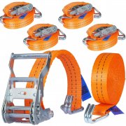4 St&uuml;ck Spanngurte mit Ratsche und Haken 2000kg 6m
