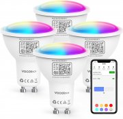 4 St&uuml;ck VOCOlinc Smarte Wlan GU10 RGBW LED Gl&uuml;hbirnen mit Alexa, Siri und Google Sprachsteuerung