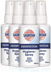 4 x 100 ml Sagrotan Hygiene Pumpspray &ndash; Desinfektionsmittel f&uuml;r Textilien und Oberfl&auml;chen