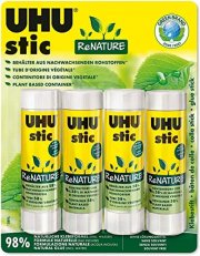 4 x 40 g UHU Stic ReNATURE Umweltfreundliche und l&ouml;sungsmittelfreie Klebestifte