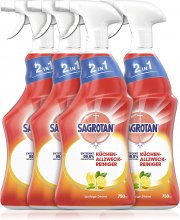 4 x 750 ml Sagrotan 2in1 K&uuml;chen-Allzweck-Reiniger Spritzige Zitrone und Desinfektionsreiniger