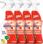 4 x 750 ml Sagrotan K&uuml;chen-Allzweck-Reiniger Spritzige Zitrone 2in1 Desinfektionsreiniger