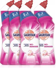 4 x 750 ml Sagrotan WC-Reiniger Bl&uuml;tenfrische &ndash; 2in1 Reinigungsmittel mit Antischmutzfilm