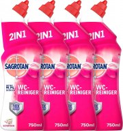 4 x 750 ml Sagrotan WC-Reiniger Bl&uuml;tenfrische &ndash; 2in1 Reinigungsmittel mit Antischmutzfilm