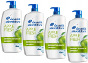 4 x 900ml Head & Shoulders XXL Apple Fresh Anti Schuppen Shampoo im Pumpspender