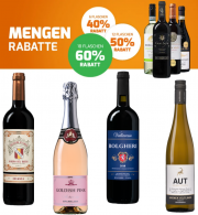 40%, 50% oder 60% Mengenrabatt auf fast 100 verschiedene Spitzenweine im Weinvorteil Shop