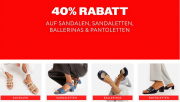 40% Extra-Rabatt auf alle Sandalen, Sandaletten, Pantoletten und Ballerinas bei Mirapodo