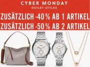 40% Extra-Rabatt auf bereits reduzierte Outlet Styles oder 50% Extra-Rabatt ab 2 Artikel bei Fossil
