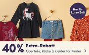 40% Extra-Rabatt auf Oberteile, Kleider und R&ouml;cke f&uuml;r Kids bei MyToys