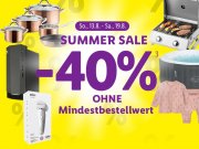 40% Extra-Rabatt im Summer Sale auf ausgew&auml;hlte Produkte bei Lidl