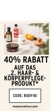 -40% Rabatt auf das zweite K&ouml;rperpflegeprodukt 