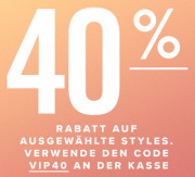 40% Rabatt gibts mit Gutscheincode nun bei Converse auf ausgew&auml;hlte Artikel!