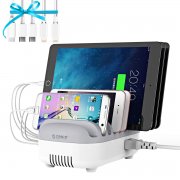 40W 5 Anschl&uuml;sse USB Smart Ladestation mit 5 Kabel