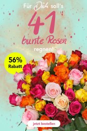 41 bunte Rosen f&uuml;r 22,98&euro; incl. Versand statt 45,98&euro;