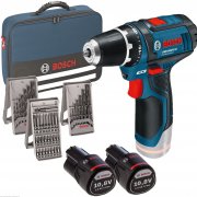 BOSCH Akkuschrauber GSR 12 2-Li + 2 Akkus + Tasche + Ladeger&auml;t + Zubeh&ouml;r nur 99,99 &euro;
