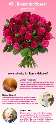 45 "RomanticRoses" f&uuml;r 24,98&euro; incl. Versand statt 49,98&euro;