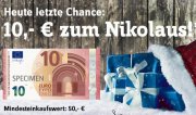 10 &euro; Conrad Gutschein zu Nikolaus nur 50 &euro; MBW