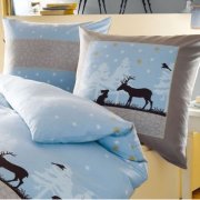 Kaeppel Biber Bettw&auml;sche Winterabend hellblau f&uuml;r 29,90 &euro;