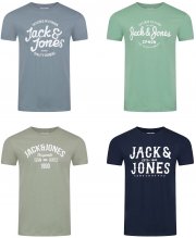 4er Pack Jack & Jones JJLINO Rundhals Regular Print Baumwolle T-Shirts