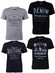 4er Pack Mustang Herren T-Shirt mit Frontprint