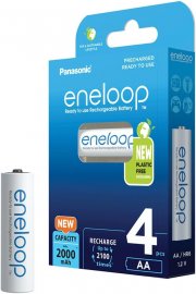 4er Pack Panasonic eneloop Ready-to-Use Ni-MH 2000 mAh Akkus mit 2100 Ladezyklen