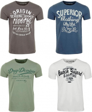 4er Pack riverso Herren Baumwolle T-Shirts 